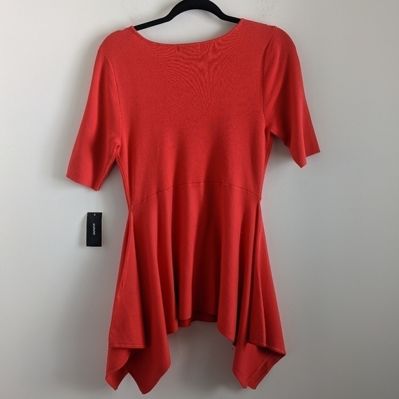 ALFANI Pink Scoop Neck Shark bite hem Ribbed Top S - Picture 10 of 13